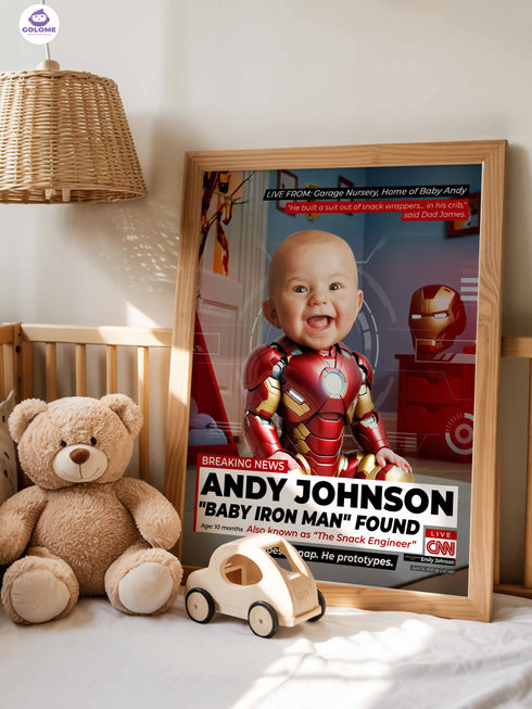 Custom Baby News Poster – Personalized Little Hero Wall Art